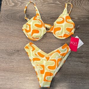 HEAT Women's Orange and Yellow Bikini